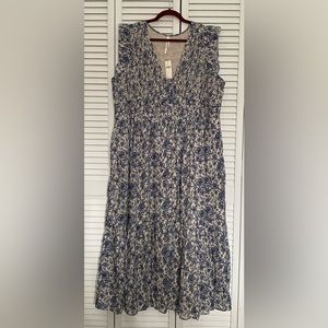 Anthropologie Peregrine Midi Dress in “Blue Motif”
